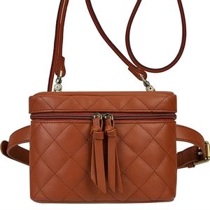 ECOSUSI Fanny Pack Belt Bag for Women Waist Bag Quilted Vegan Leather Crossbody